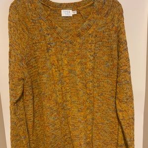 Mustard/colorful sweater